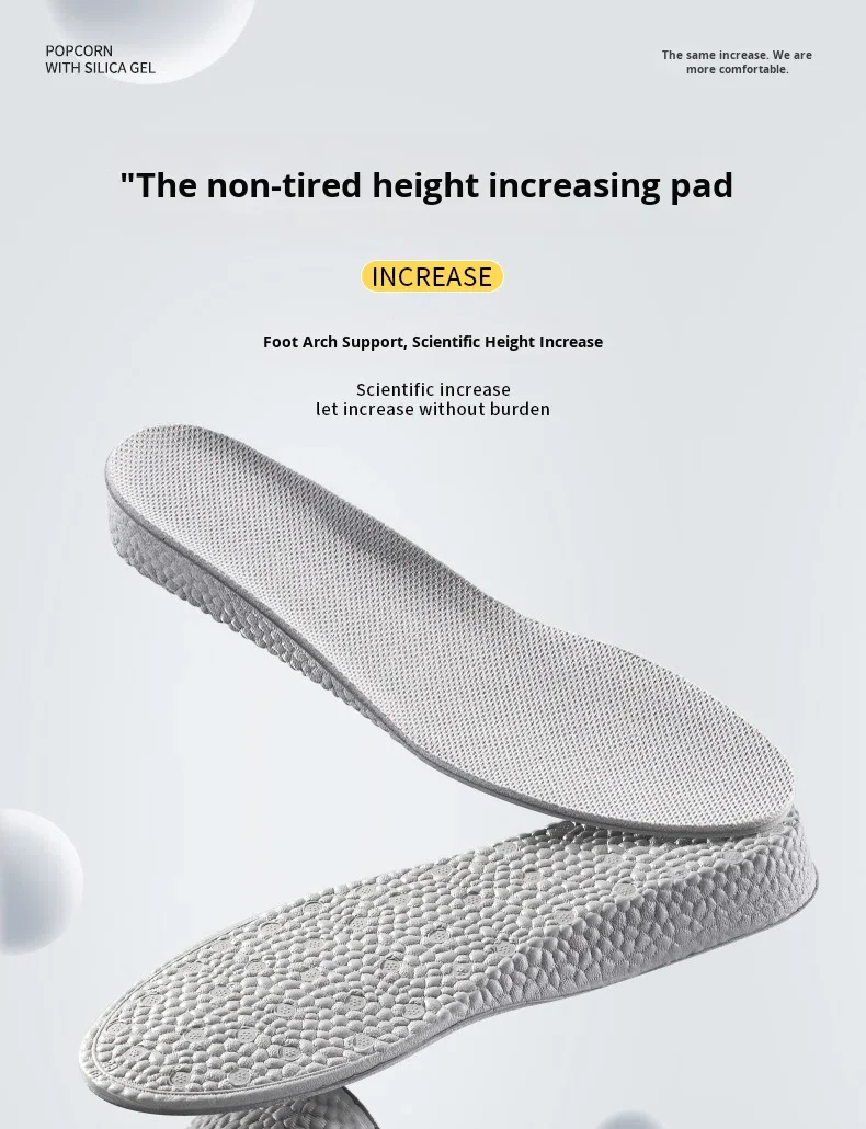 Height Increase Insoles EVA Popcorn Breathable Shoe Pads