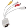 FREE SAMPLE 15 pin vga svga to 4 pin s-video 3 rca av tv out cable cord adapter converter for pc laptop