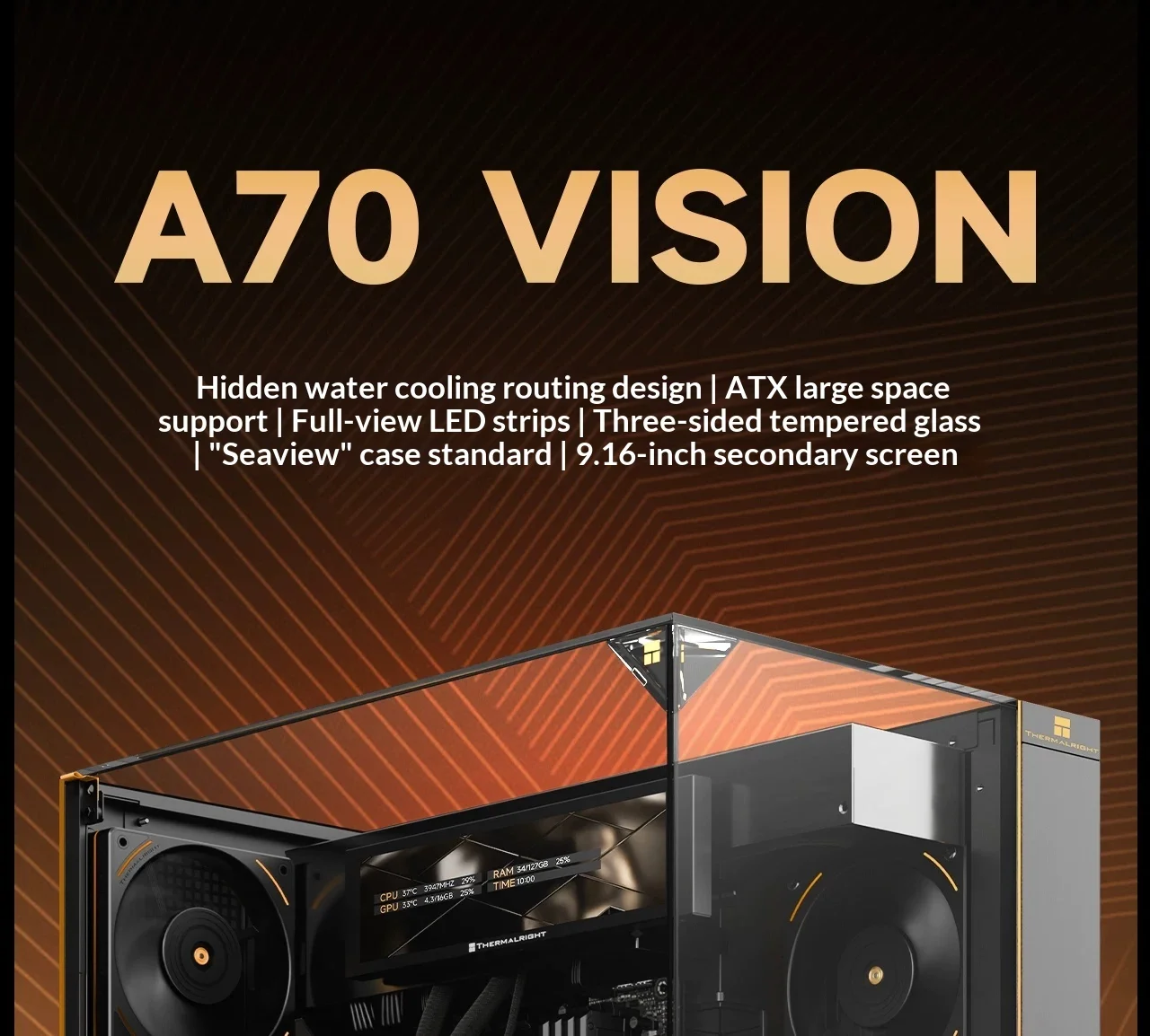 A70 Vision Thermalright A70 VISION Desktop white with Screen Chassis Panoramic ...