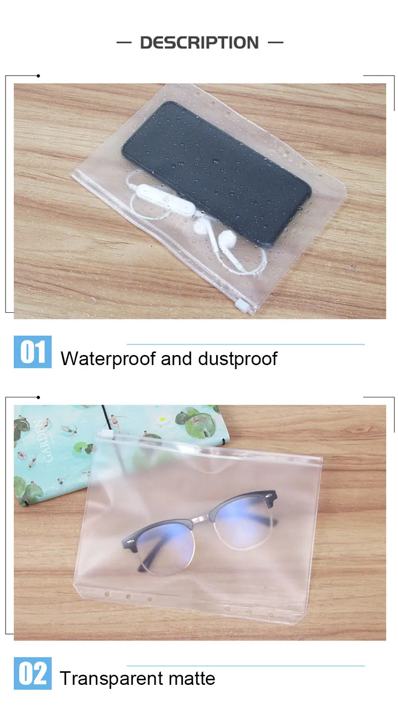 PVC Book Clear Envelope Binders Replacement Document Bag The Housewife Accounting Transparent Loose Leaf Pouch