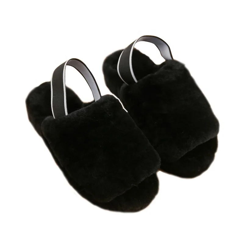 fluffy black shoes