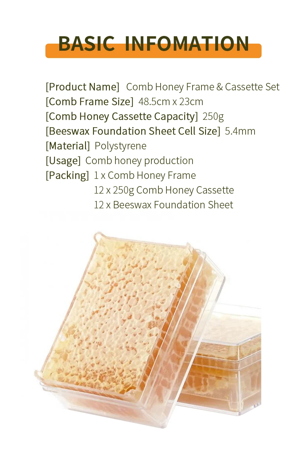 5-12Pcs Honeycomb Bees Wax Foundation Beehive Frames Base Sheet Comb Honey Frame 