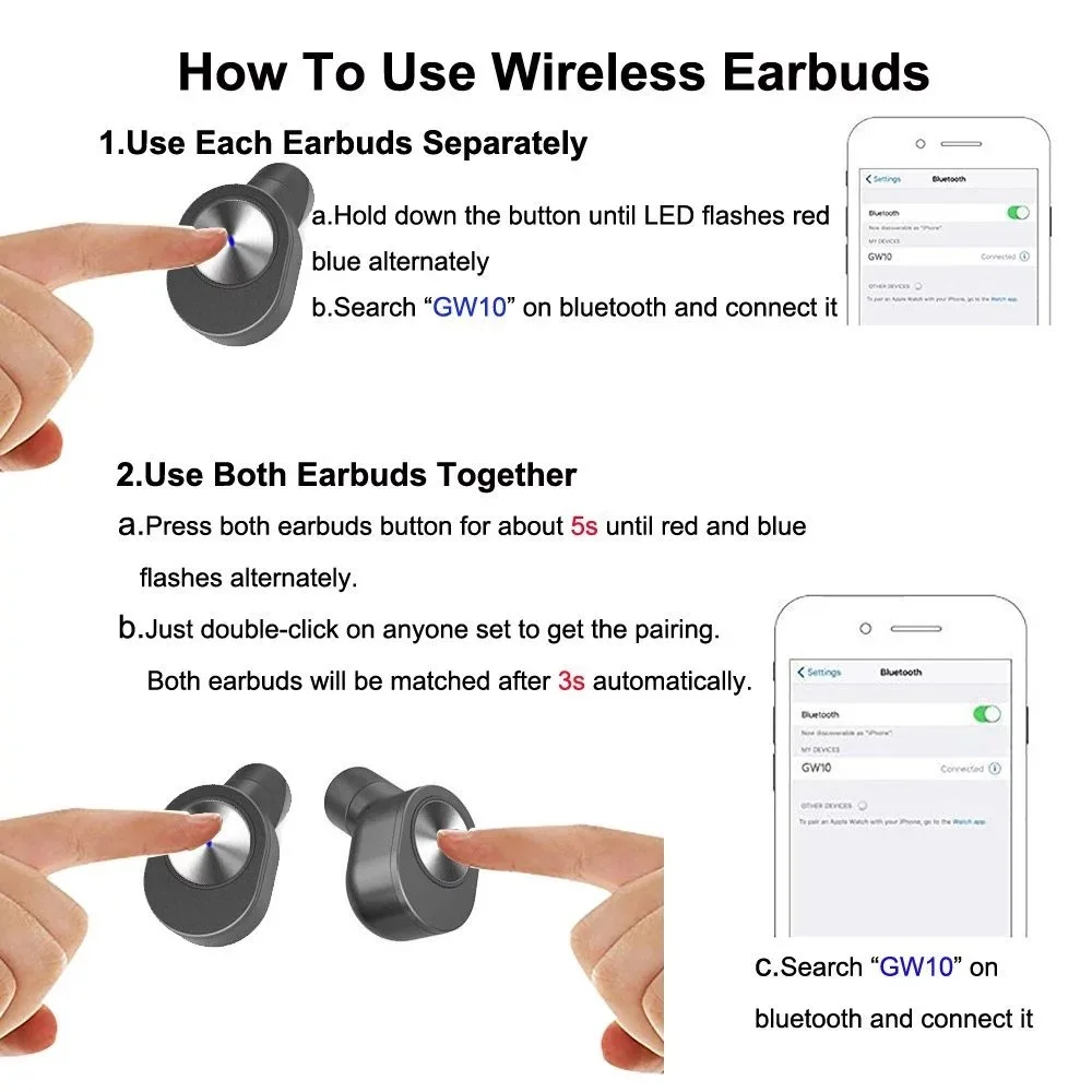 Как подключить earbuds к телефону 2019 High Quality New Duck Earphones Gw10 Tws 5.0 True Wireless Stereo Earbuds -