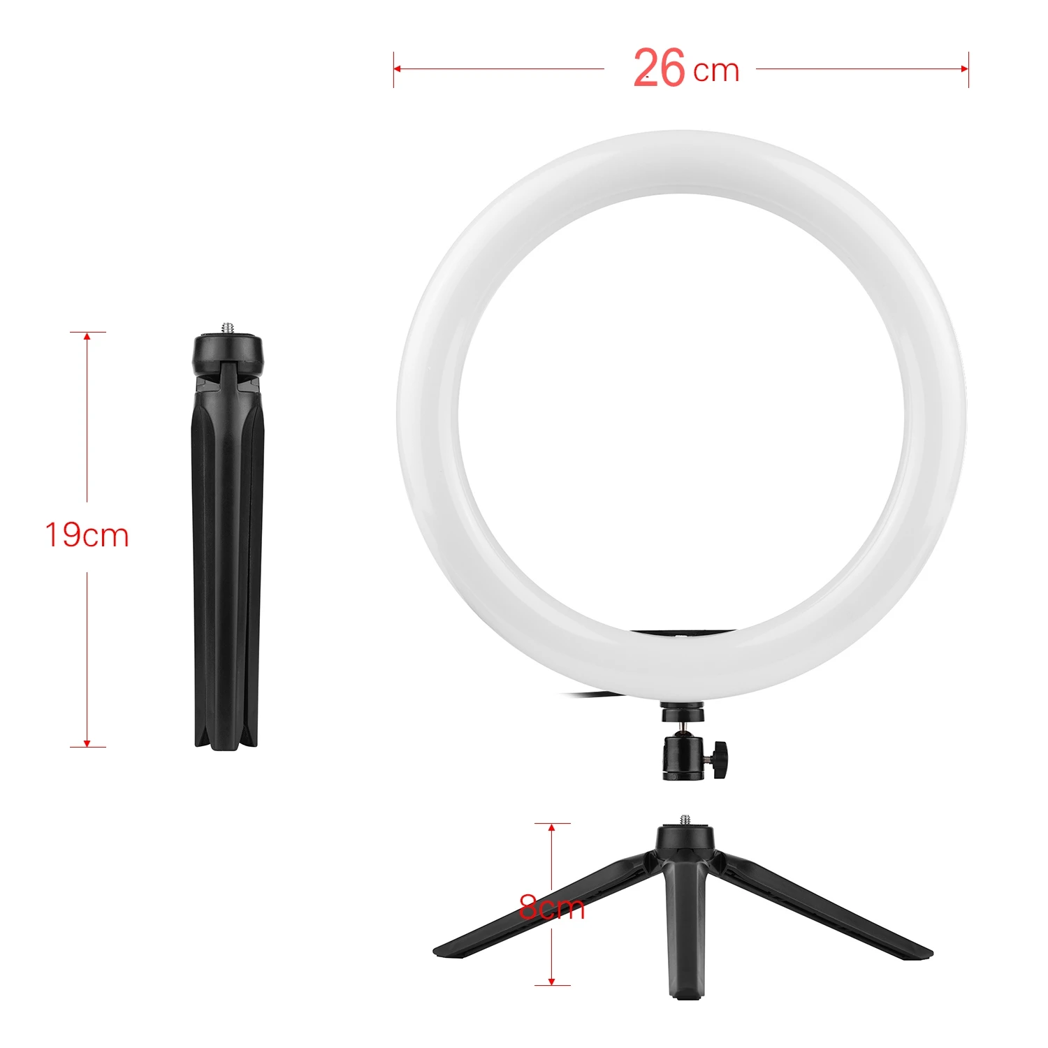 26cm/10inch LED Selfie Ring Light Dimmable LED Ring Lamp Photo Video Camera Phone Light ringlight For Live YouTube Fill Light