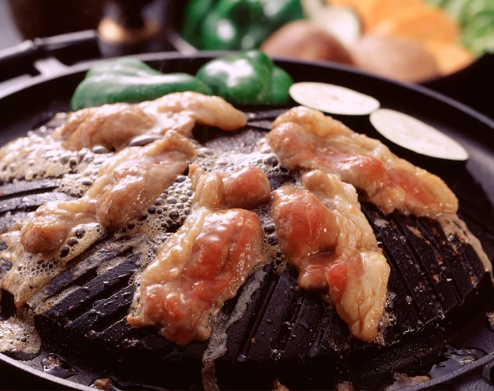 round iron korean bbq grill plate barbecue non-stick pan