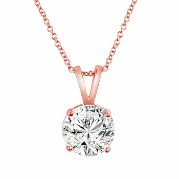 Wholesale 925 Sterling Silver Clear Cz 14k Rose Gold Plated Diamond Jewelry Necklace - Buy ...