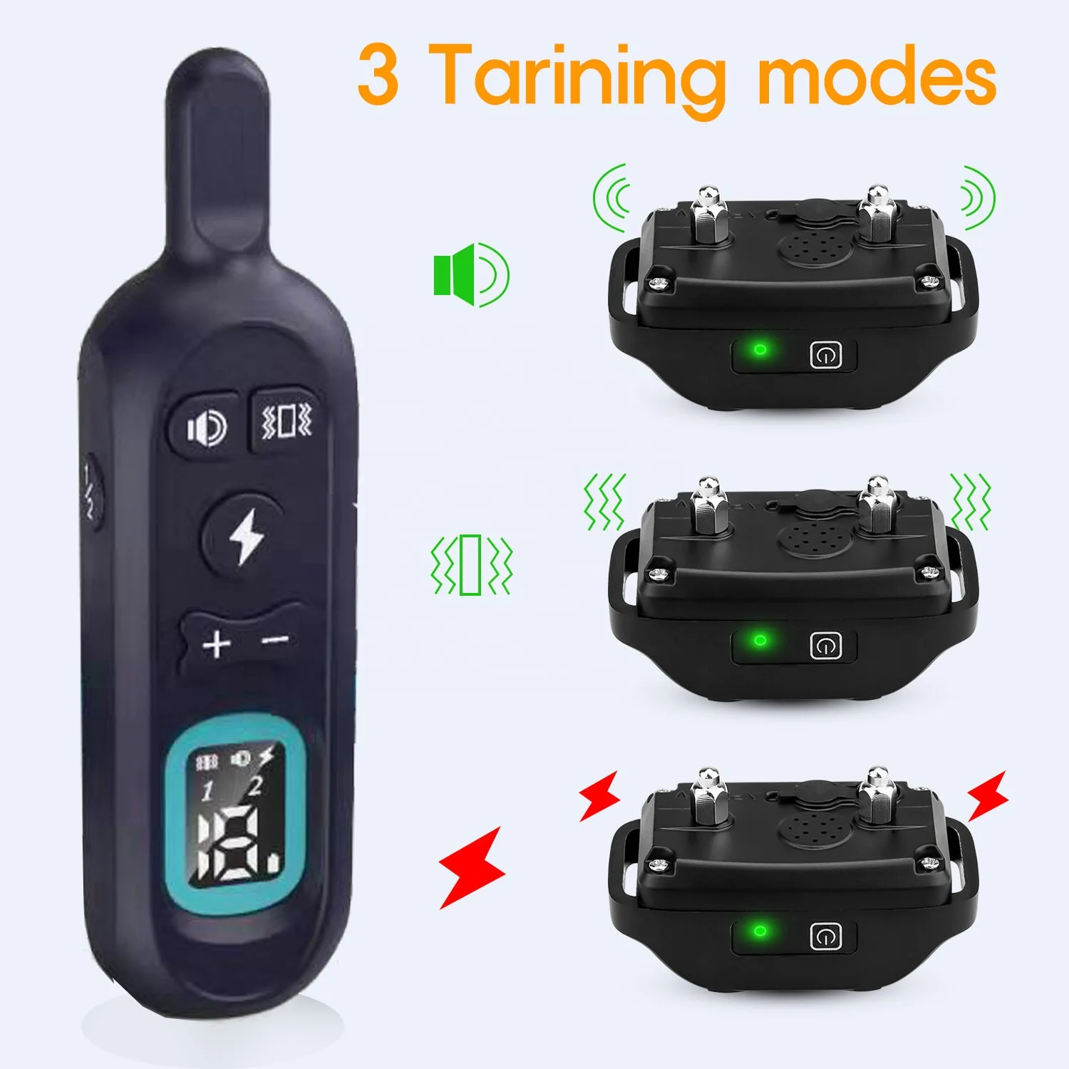 P19 Dog Bark Collar For Dogs With Vibration,Shock,Beep; Rechargeable