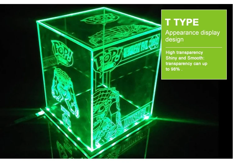 Custom Acrylic Led Light Box Acrylic Item Protection Light Box Display