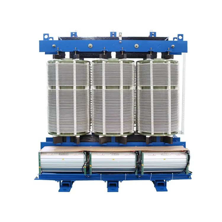 Industrial control panel housing 18-pulse rectifier components including transformer, diode bridges, and DC bus bars