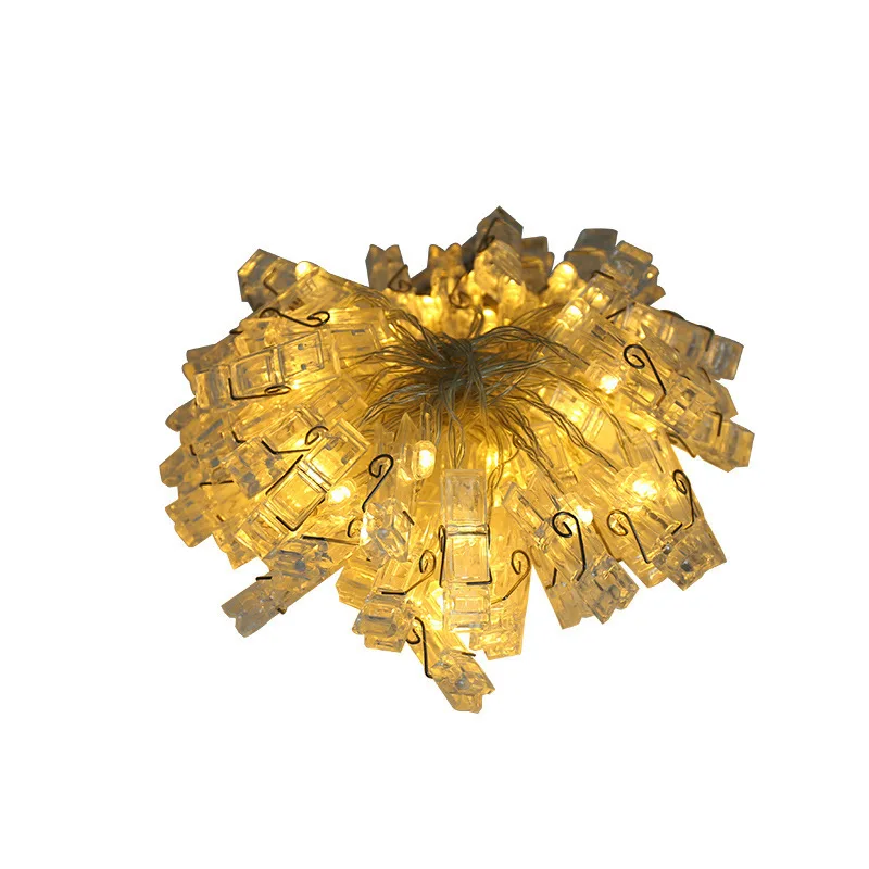 
LED Photo Clip Light String Color Light String Creative Photo Wall INS Room Birthday Decoration Christmas Day Decoration Lights 