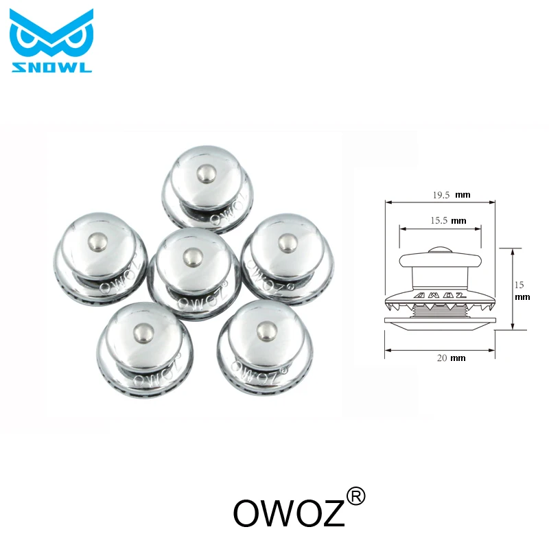 6 Pcs Owoz Upper Part Marine Hardware Brass Snap Fastener Antirust Boat