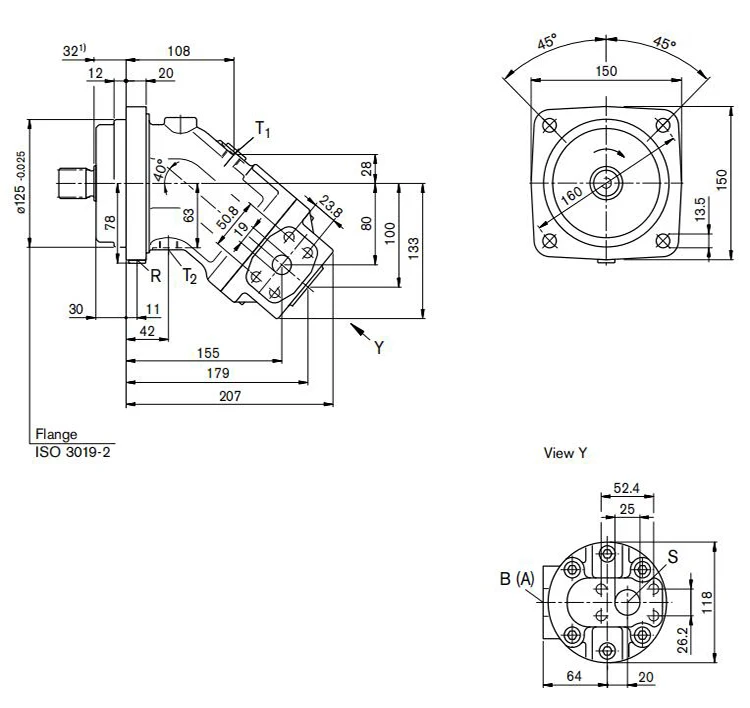 Rexroth A2FO80/61R-PBB05 axial hydraulic piston pump