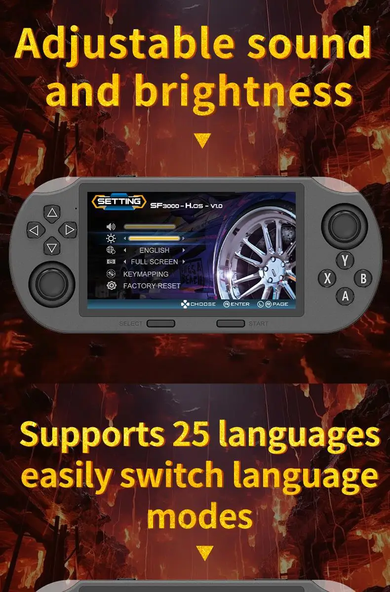 New SF3000 handheld game console GBA retro nostalgic portable arcade open source handheld PSP home game console
