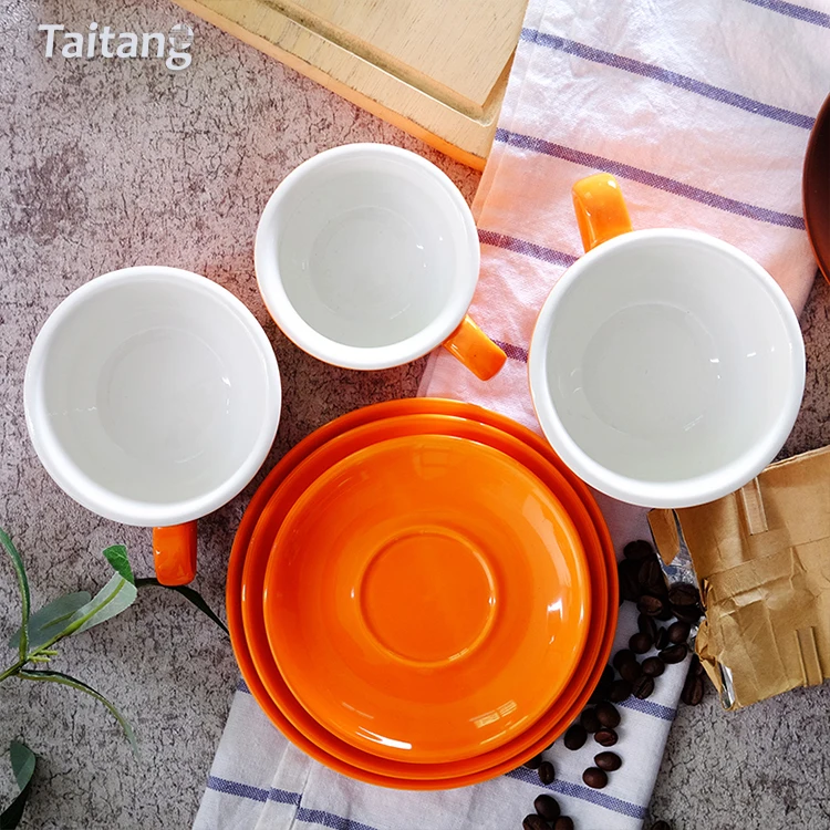 Restaurant Home Tea Coffee Cup Set Custom Classic Tea Espresso Ceramic