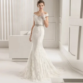 modern white wedding dress