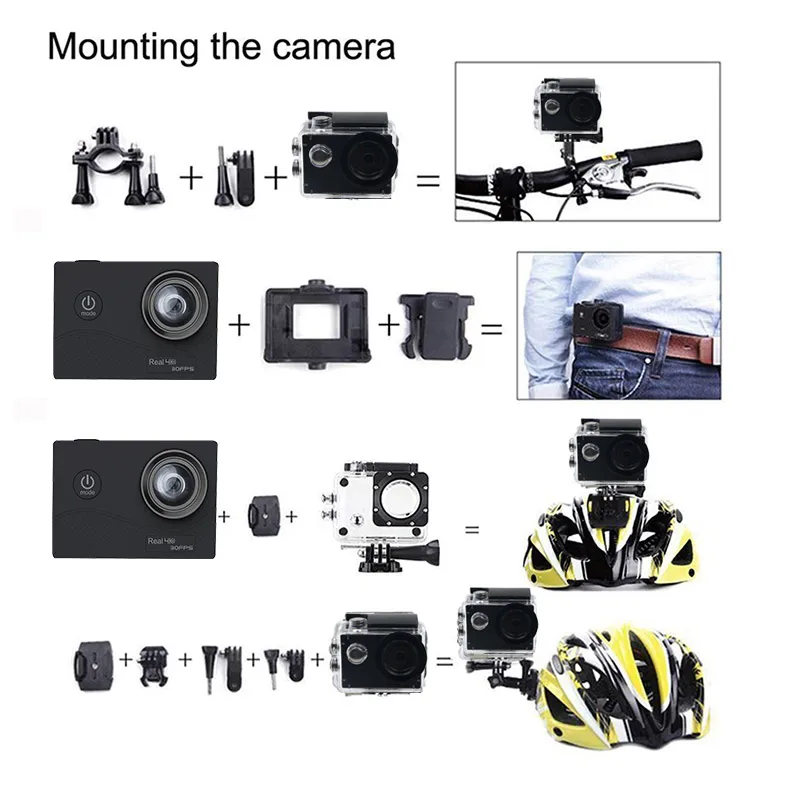Hottest outdoor real 4k 30 fps ultra hd 2.0 inch wifi 4k waterproof action camera
