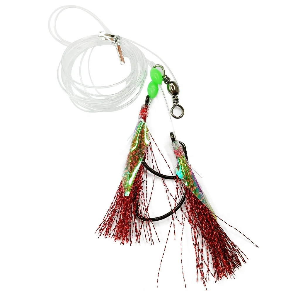 Seasky 3/0 5/0 7/0 Tuna Trolling Fishing Teaser Rig Bait Flasher