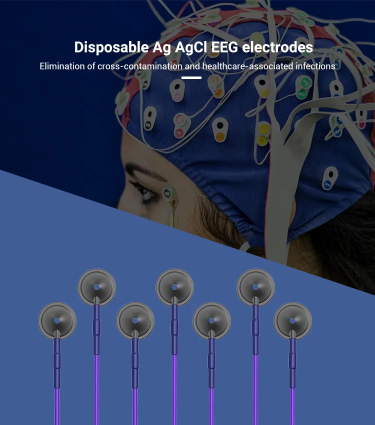 Besdata 10mm Disposable Ag Agcl Eeg Electrodes With Deep Cup Electrode