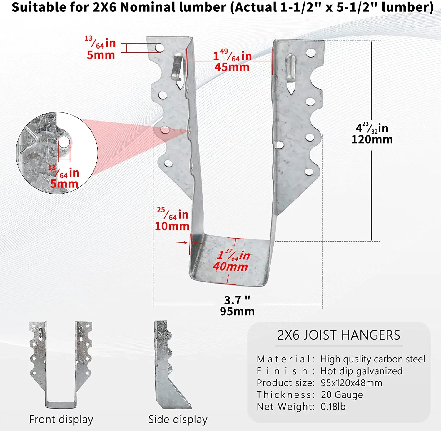 2x4 Joist Hanger Structuralconnectors Face Mount,Face Mount Joist