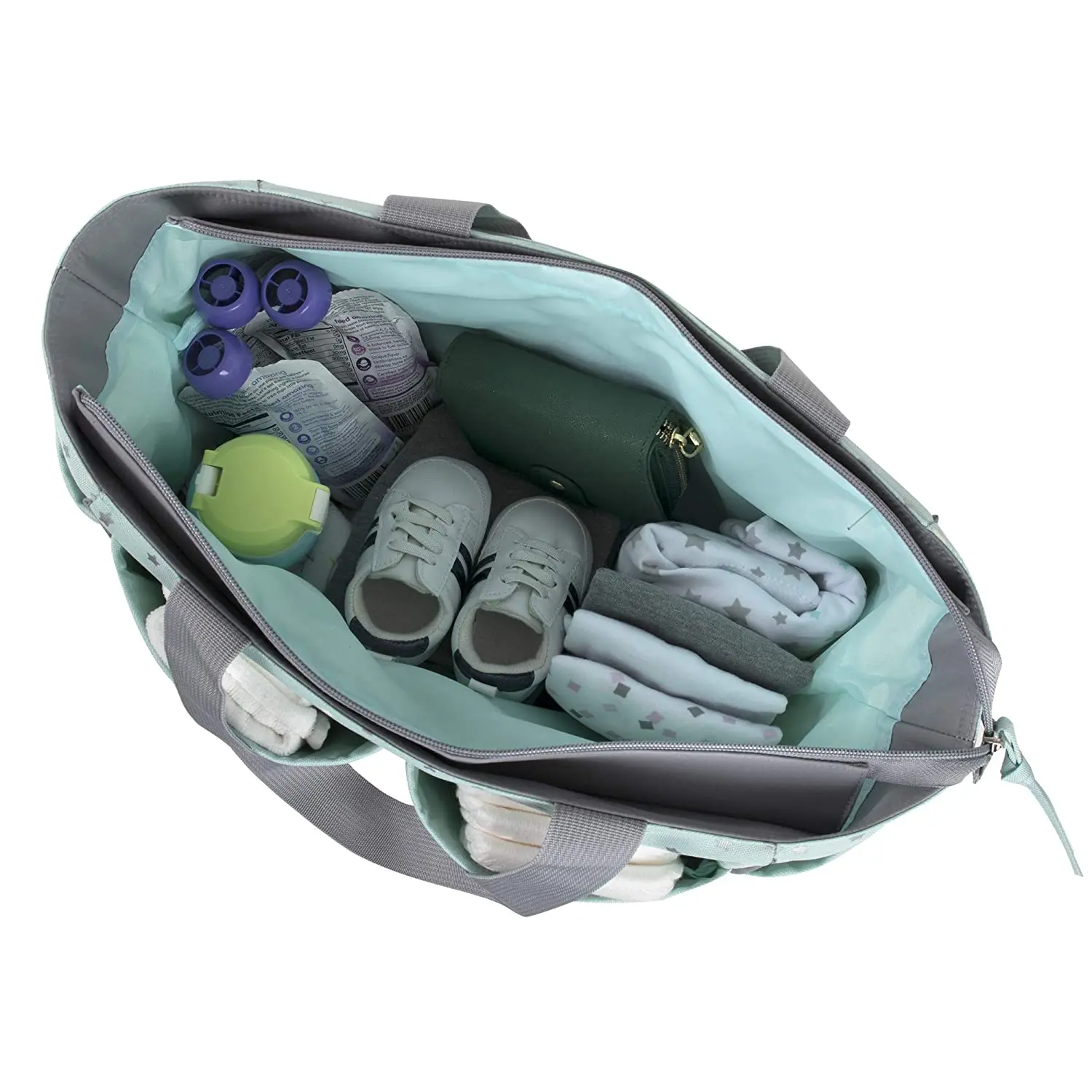 bolsa para pañales bolsa de leche en polvo de gran capacidad #verde Bolsa para madre y bebé con cama,JOSEKO bolsa plegable para madre y bebé anti-mosquitos 