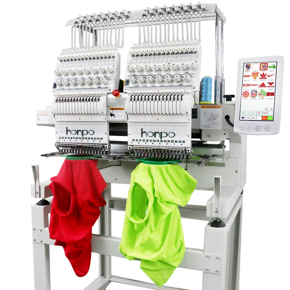 Honpo Most Popular 2 Head Embroidery Machine 12/15 Needles Computer