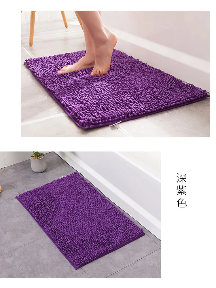 Non Slip Bath Rugs Absorbent Mats Chenille Fabric Soft 