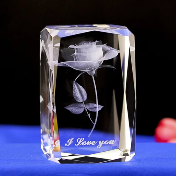 product wholesale customize rose flowers 3d laser crystal wedding favors-26