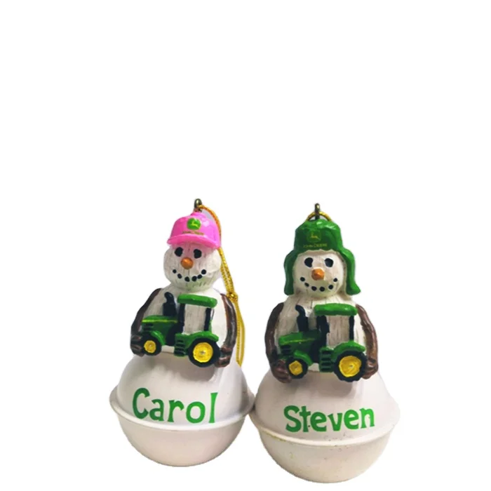 
Christmas gifts Customized christmas ornaments snowman figure bell for home decoration 