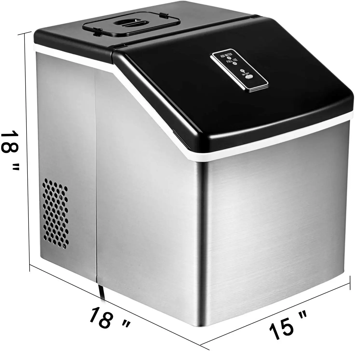 Ice Cube Making Machine Commercial 110v 18kg / 24h Ice Maker Auto Clear Cube Ice Making Machine