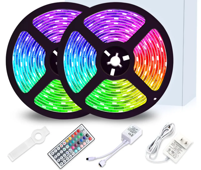 fashionable RGB color changing LED strip lights IR remote controlled jiangmen small led light strip