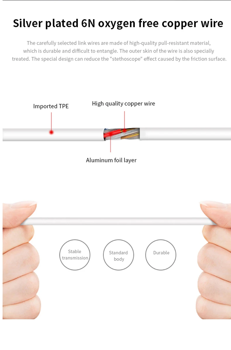 Effie Mei 1.2m handsfree super bass in-ear wired bluetooth earphone earbuds headphone earphone for IOS iphone phones - ANKUX.COM