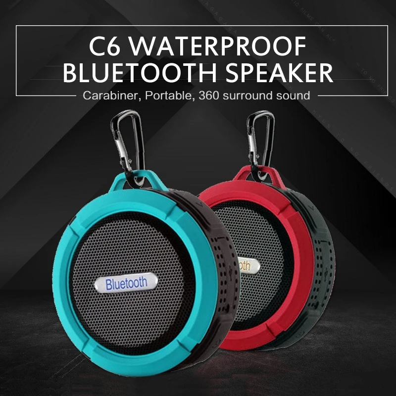 C6 Portable Wireless Bluetooth Speaker With Calls Handsfree and Suction Cup Waterproof Shower Mini outdoor Plastic Speaker - ANKUX.COM