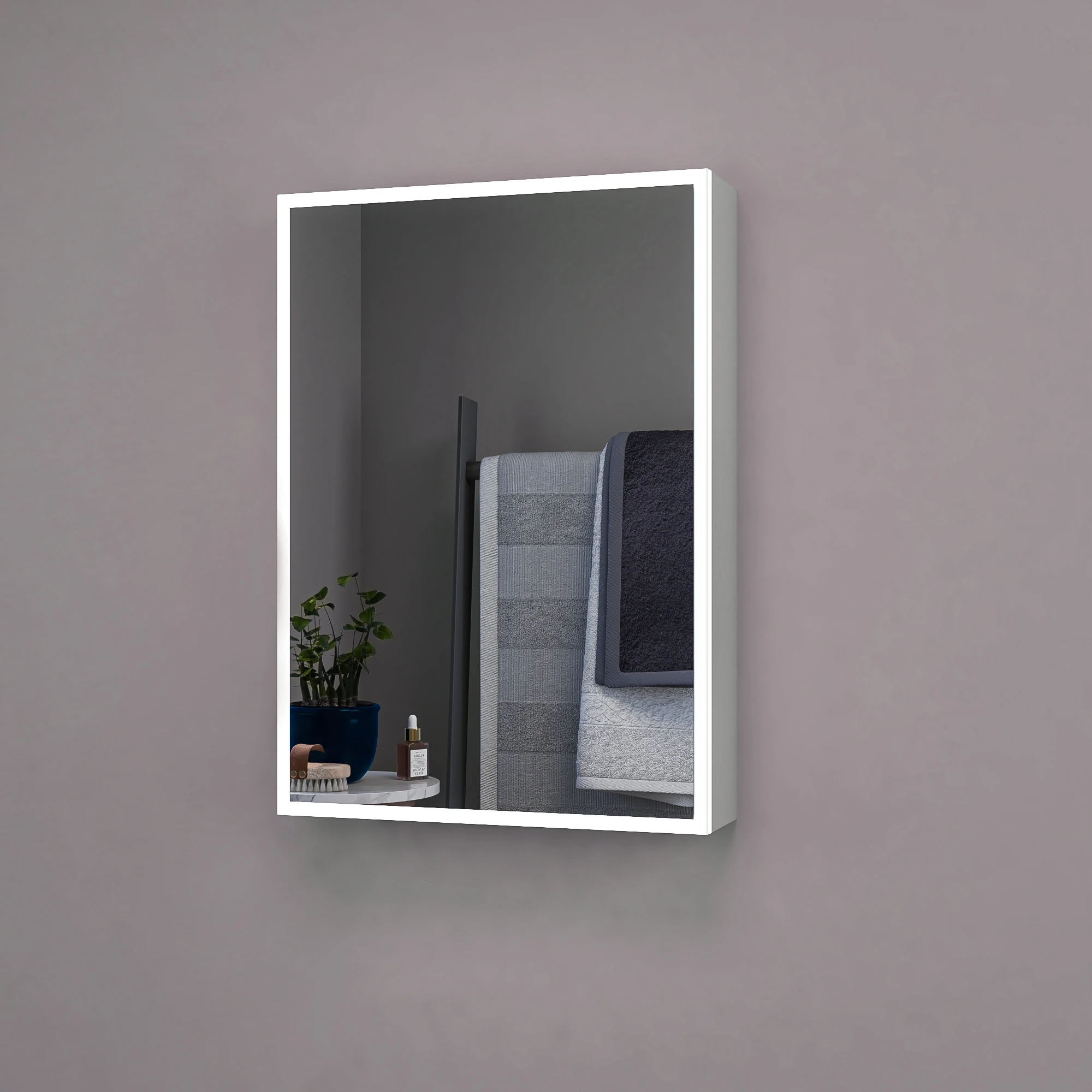 Home Modern Large Bathroom Mirrors Wall Hung Rectangle Mirror With Led