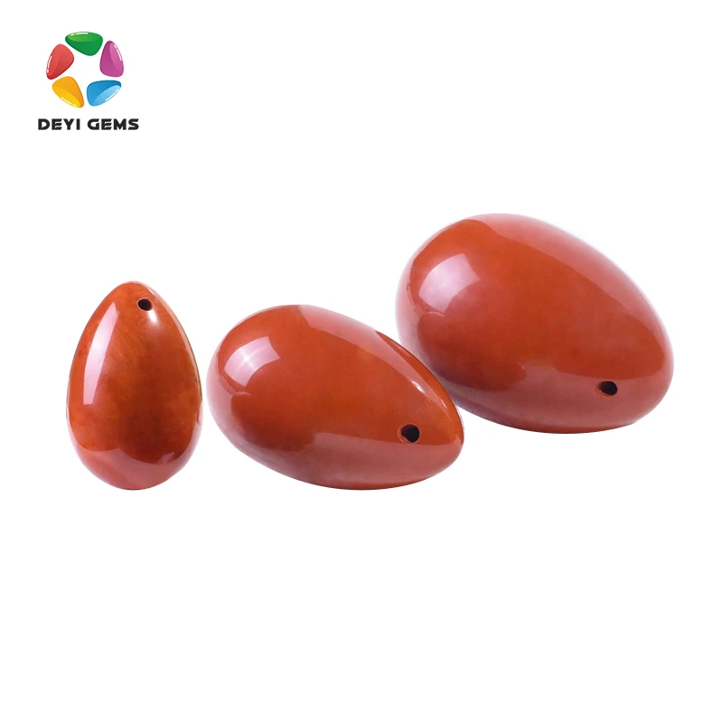 
Wholesale Natural Red Jade Crystal Yoni Egg For Kegel Exercise 