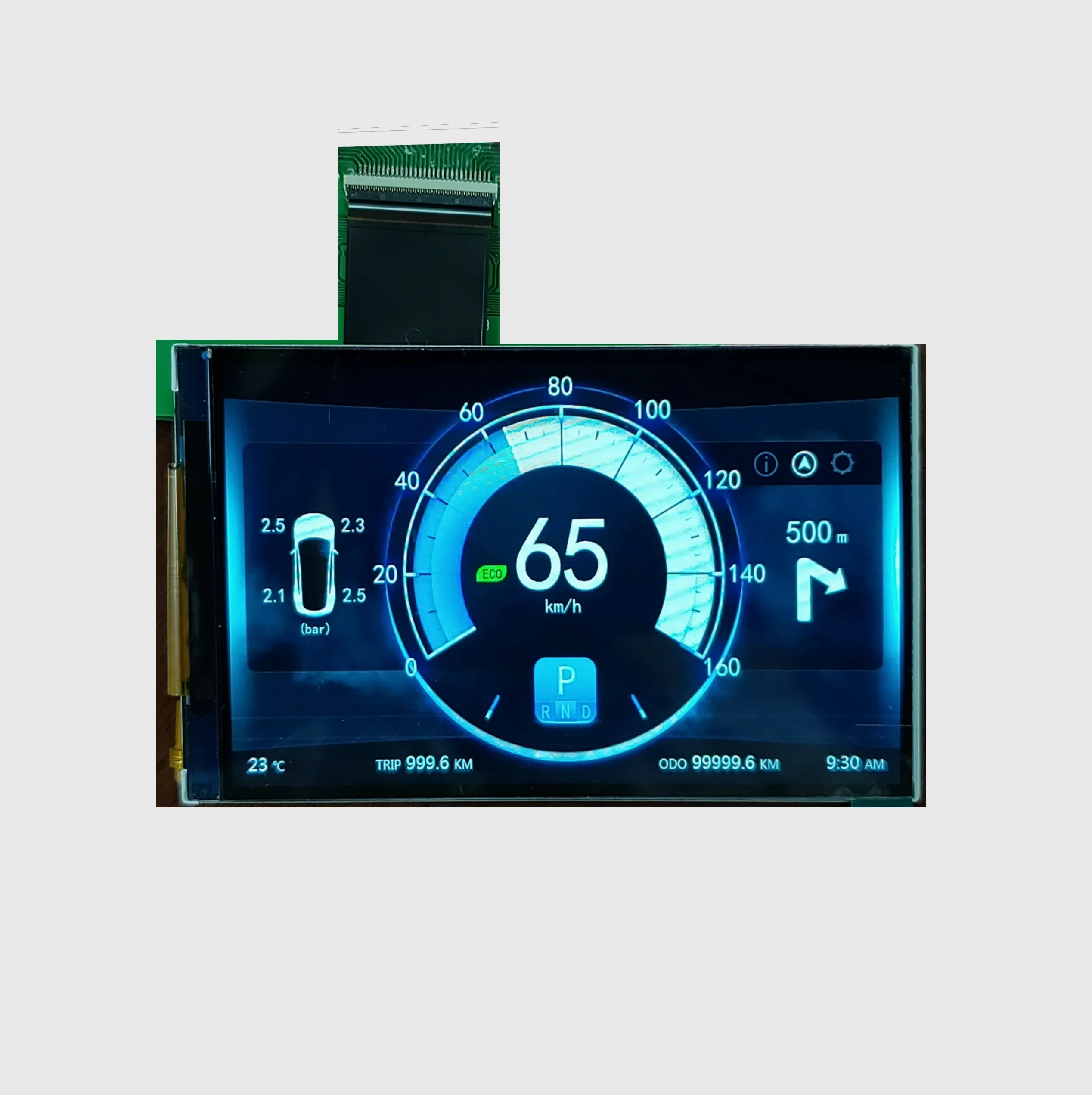 Motorcycle Speedometer Lcd Sunlight Readable Tft Display 3.97 Inch 480*800 Transflective 24 Bits