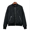 Women argyle bomber jacket solid color padded long sleeve flight jackets casual coats
