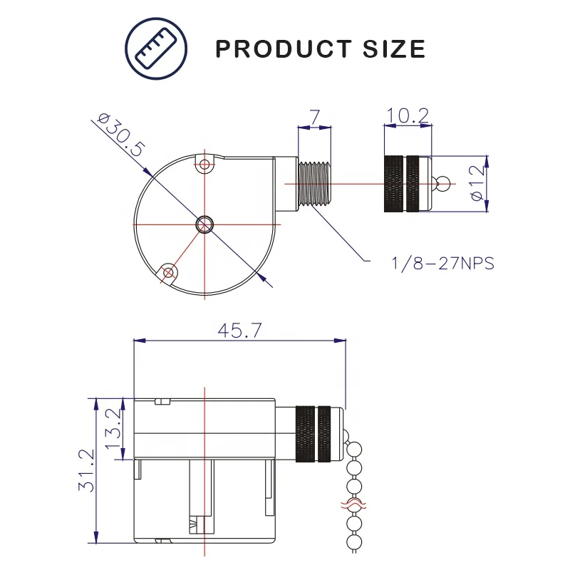 Ceiling Fan, ZING, EAR, ZE-208S5-1T, 3A - detail 4