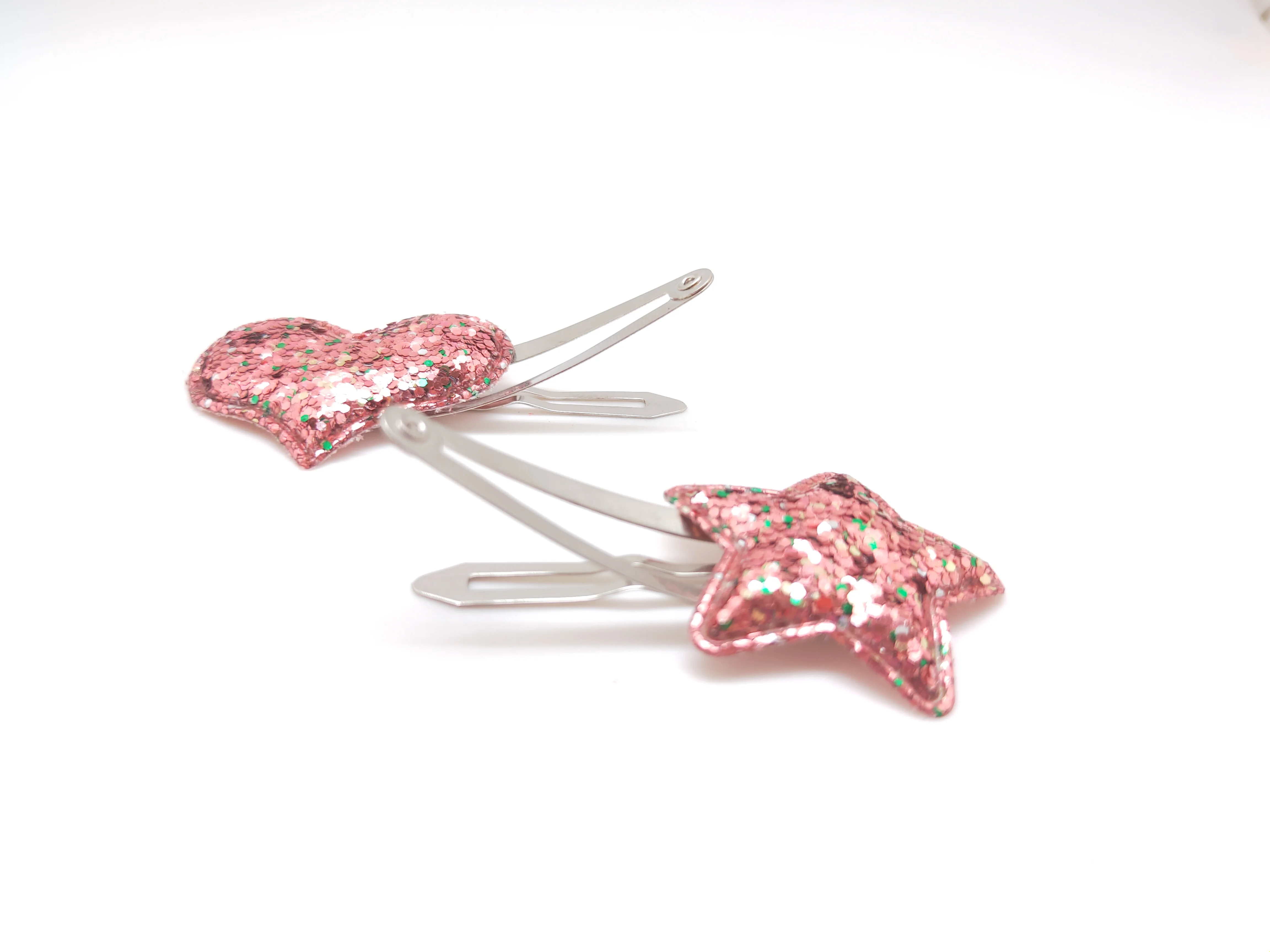 最畅销产品女孩发饰配件夹韩式闪光 pu 星金属发夹套装