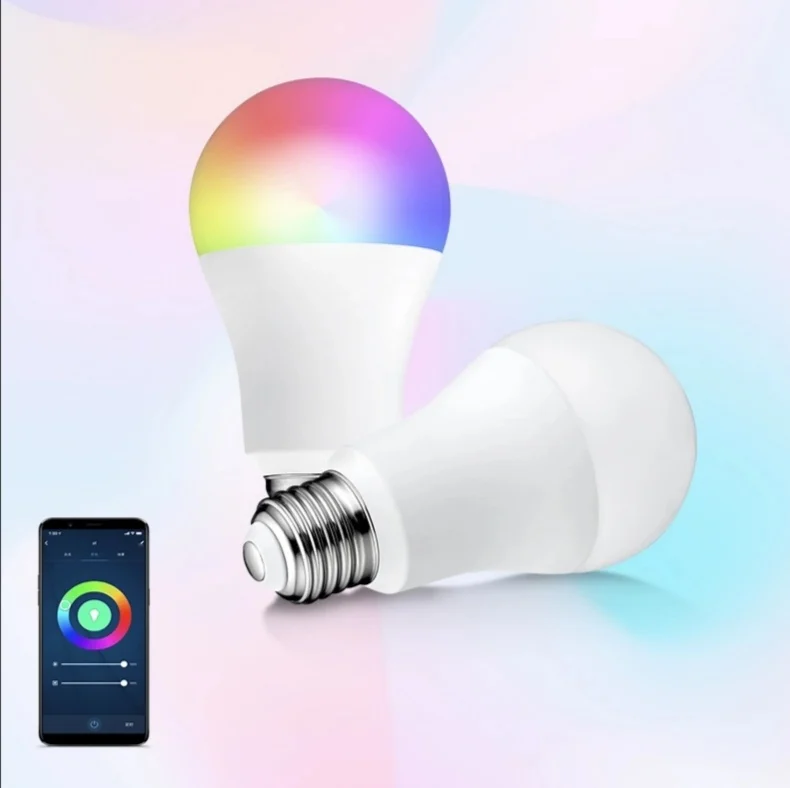 Indoor light bulb color change RGB wifi smart bulb E27 B22 alexa