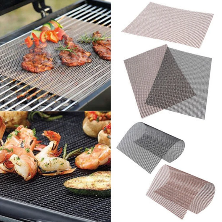 36*42cm With Edge Ptfe Grilling Mesh Sheet Nonstick Bbq Grill Mesh Mat ...