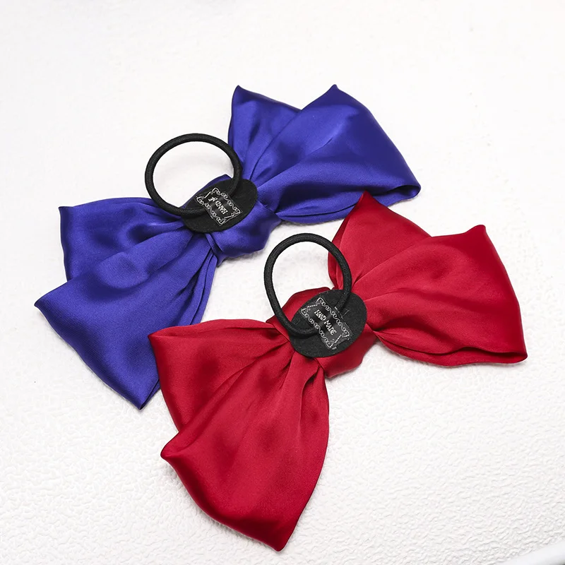 LRT Wholesale Custom Fashion Women Bow Hair Band Plain Satin Butterfly Bowknot Hair Clips For Girls.jpg