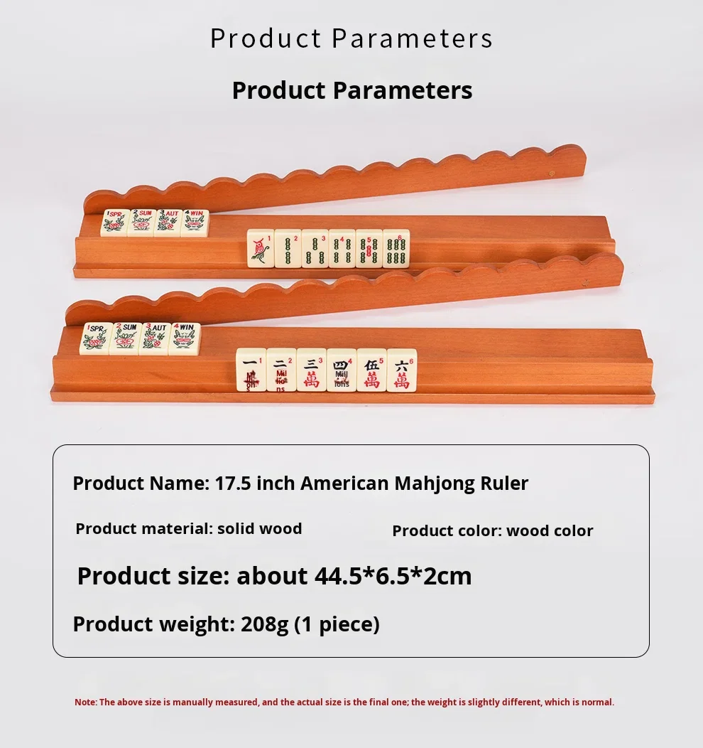 Mahjong Ruler Leti American Mahjong Solid Wood Ruler Stand & Card Pusher Magnetic ...