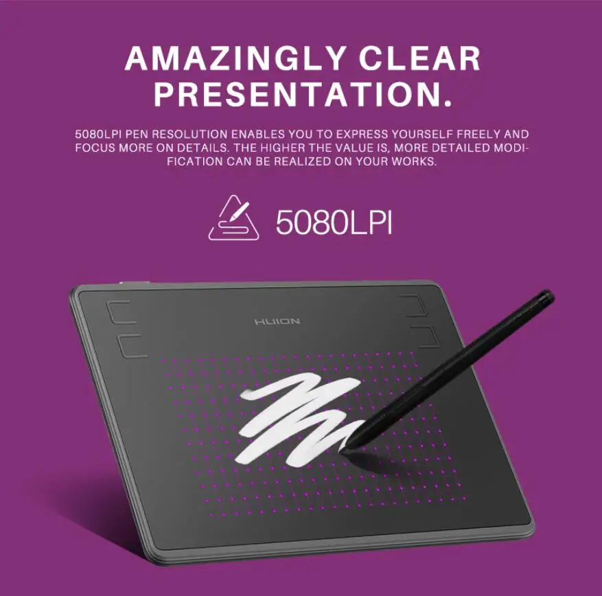 High efficiency Huion H430P 4 customizable express keys tavola grafica