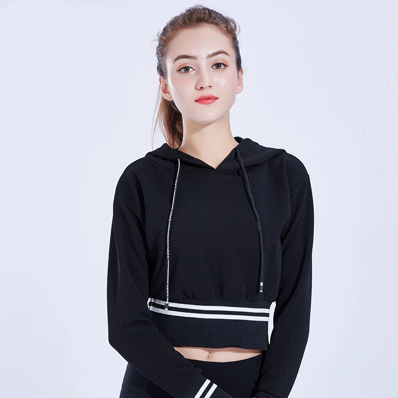 Free Sample Wholesale Women Sport Wear Tops Short Style Long Sleeve