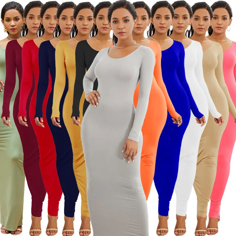 bodycon dress long sleeve maxi