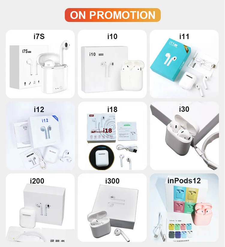 i12 TWS Blue tooth Earbuds Wireless Headphones Deep Bass Stereo Sound Earbuds with Mic Waterproof for iPhone Android Sports E - ANKUX.COM