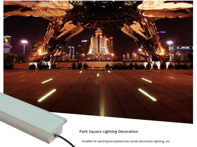 product diy rgb led light floor tiles 1 meter white warm rectangular linear strip lamp waterproof 24v led dance stage landscape ip67-0