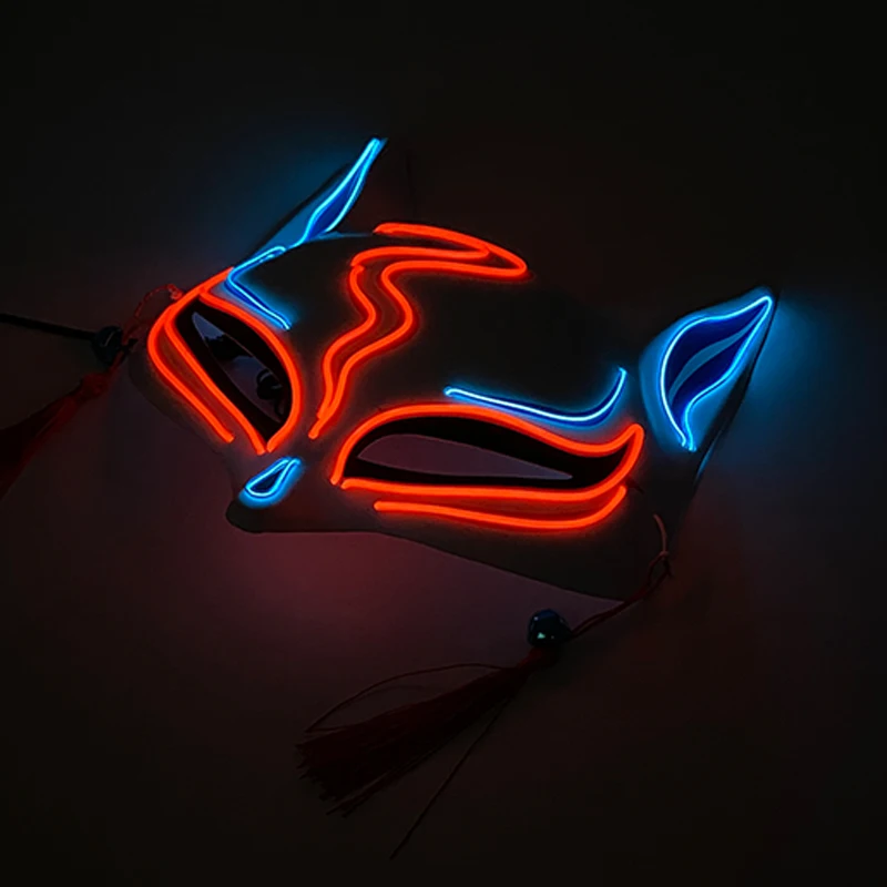 Leuchtende Led Fuchsmaske Für Damen Für Cosplay Und Partys_voghion.com