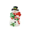 Hot new product custom set pillar led candles painted snowman real wax led candle