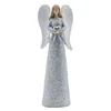 Custom design nordic glitter holding heart resin angel, wholesale resin angel figurine home decoration^